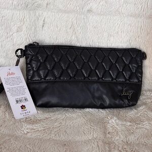 NWT Lug Shiplap Wristlet Pouch - Metallic Black